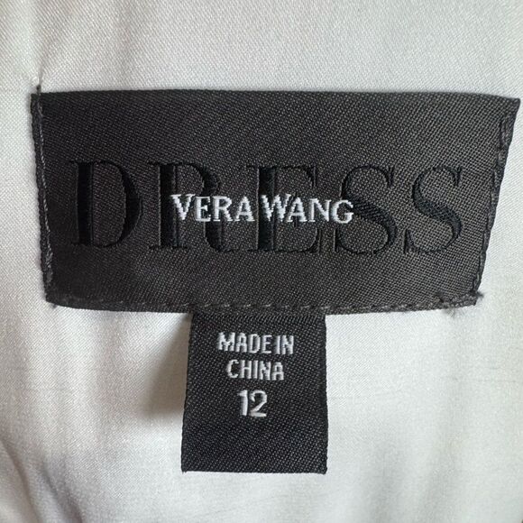 Vera Wang gorgeous twisted neck ruched ivory and black empire gown size 12 NWT - Picture 14 of 15